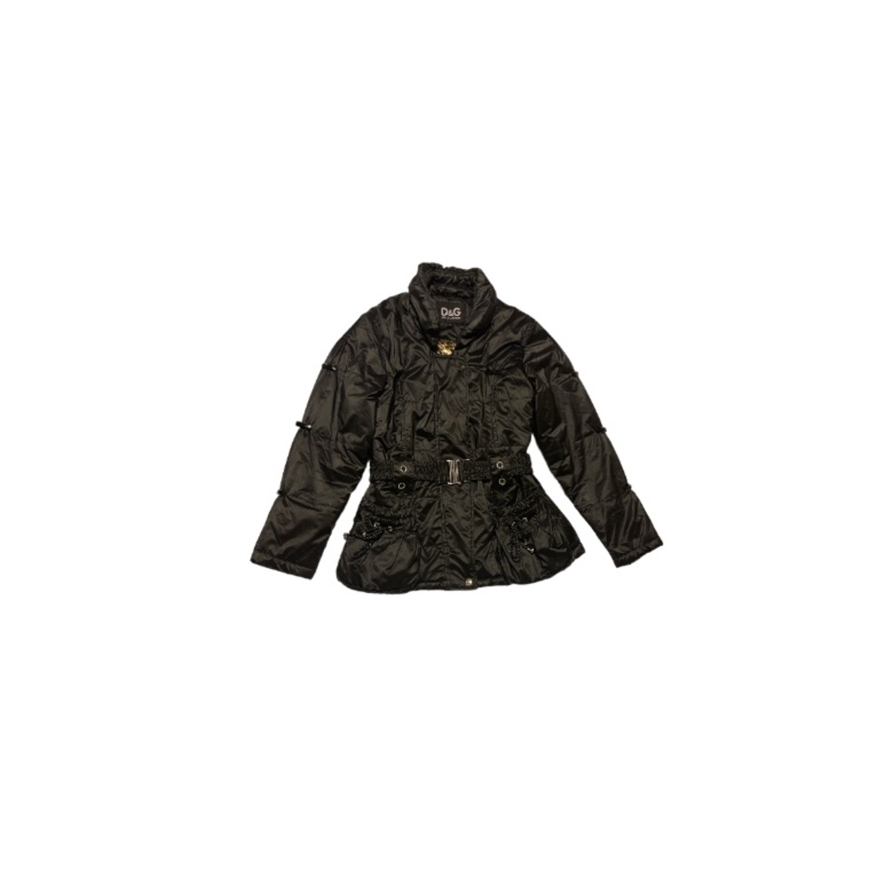 Dolce & Gabbana Vintage Y2K Black Belted Puffer Jacket - Women’s Size Large
